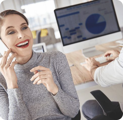 woman booking meetings with customers by phone