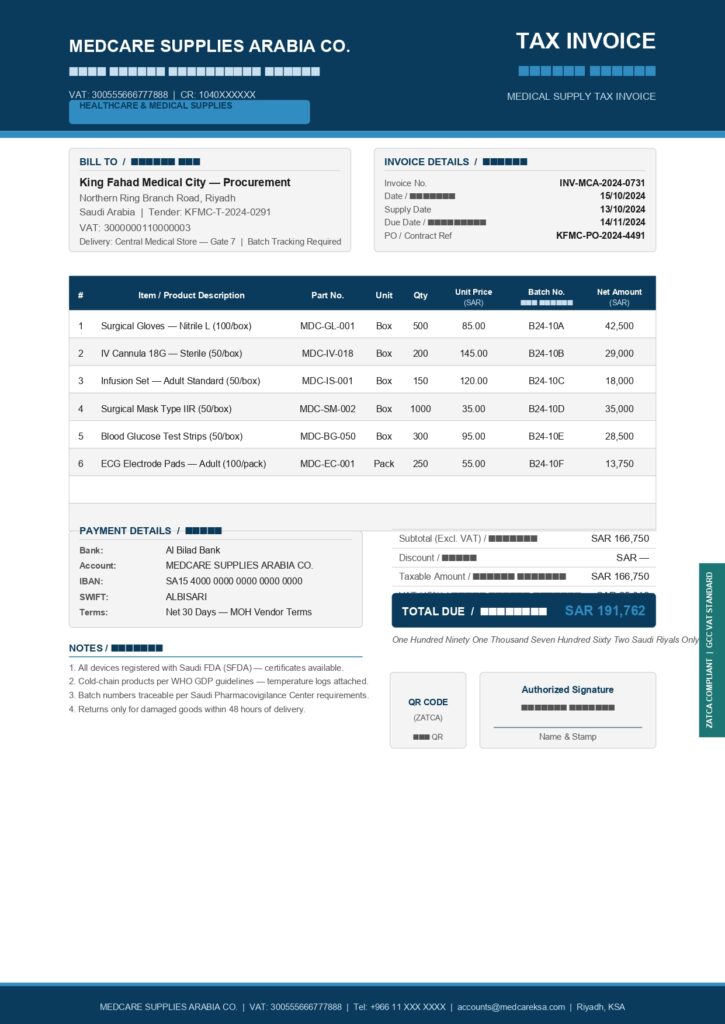 Invoice healthcare