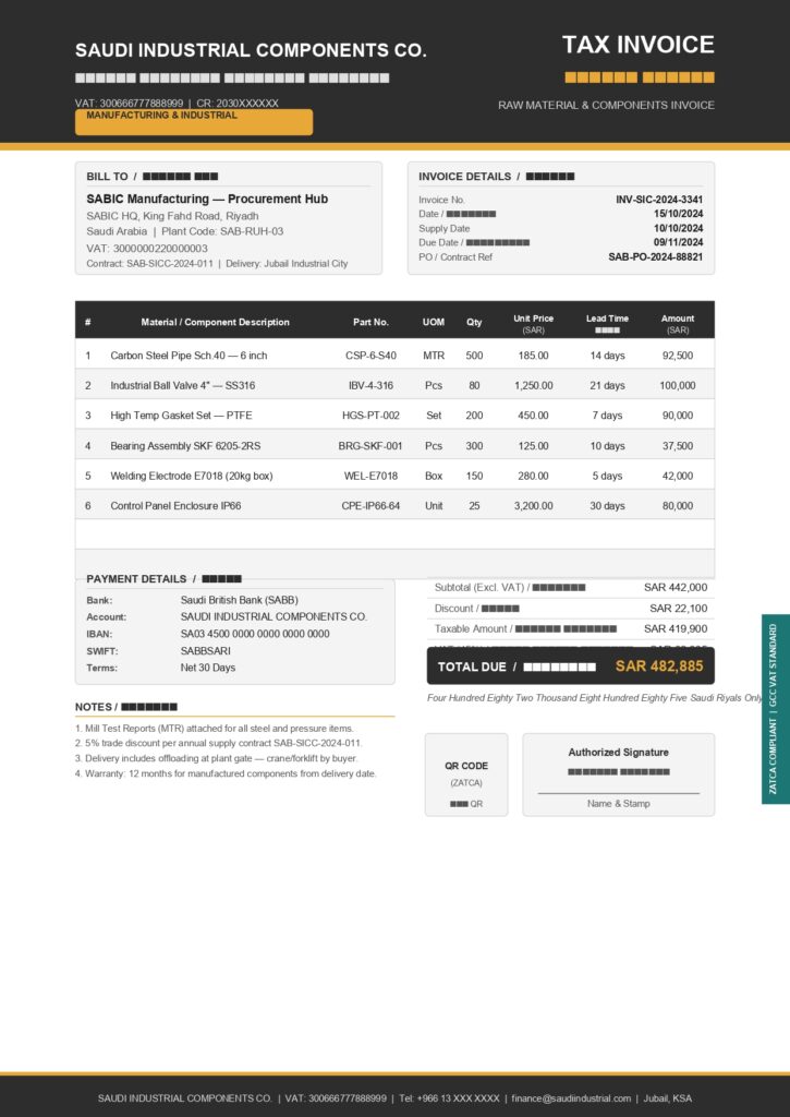 Invoice manufacturing