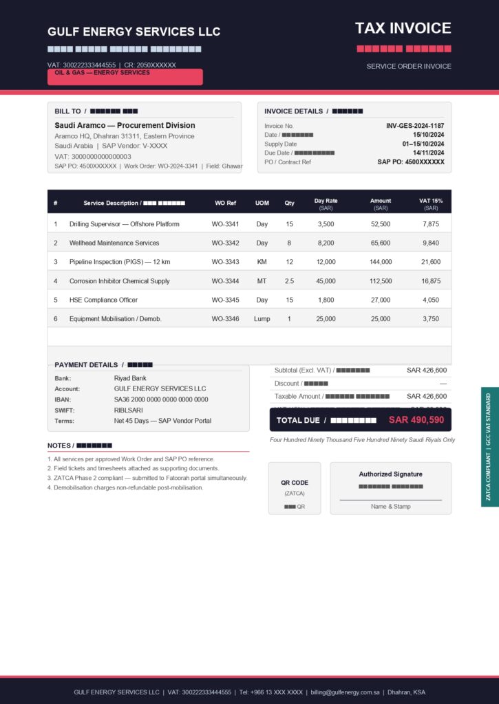 Invoice oilgas