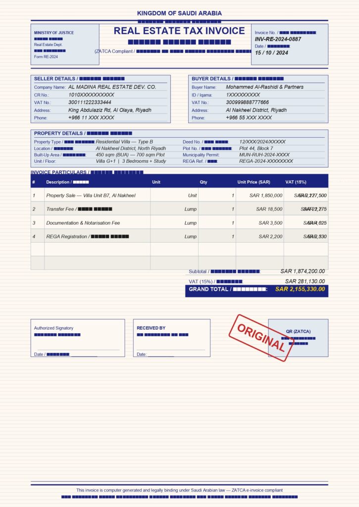 Invoice real estate